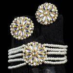 Buy Karatcart Kundan Studded Beaded Pearl Choker Necklace Set - Purplle