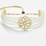 Buy Karatcart Kundan Studded Beaded Pearl Choker Necklace Set - Purplle