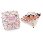 Buy Karatcart Pink American Diamond Studded Classic Stud Earrings for Women - Purplle