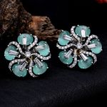 Buy Karatcart Light Green Cubic Zirconia and AD Stud Earrings for Women - Purplle
