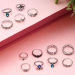 Buy Karatcart Set of 13 Oxidised Silver Midi Ring for Women - Purplle