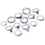 Buy Karatcart Set of 13 Oxidised Silver Midi Ring for Women - Purplle