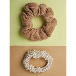 Buy Lilly & Sparkle Pearl And Textured Fabric Scrunchie For Women- Set Of 2 - Purplle