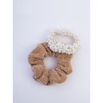 Buy Lilly & Sparkle Pearl And Textured Fabric Scrunchie For Women- Set Of 2 - Purplle