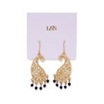 Buy Lilly & Sparkle Gold-Toned Blue Paisley Shaped Drop Earrings - Purplle