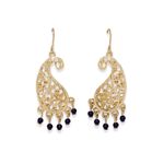 Buy Lilly & Sparkle Gold-Toned Blue Paisley Shaped Drop Earrings - Purplle