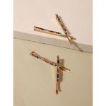 Buy Lilly & Sparklewomen Gold-Toned Red Set Of 4 Embellished Bobby Pins - Purplle