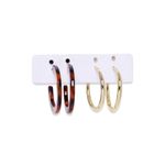 Buy Lilly & Sparkle Gold Toned Set Of 2 Tiger Acetet, Gold Hoop Earrings And 2 Studs Pack || Earrings For Womens and Girls - Purplle