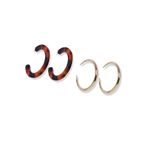 Buy Lilly & Sparkle Gold Toned Set Of 2 Tiger Acetet, Gold Hoop Earrings And 2 Studs Pack || Earrings For Womens and Girls - Purplle