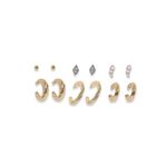 Buy Lilly & Sparkle Gold Toned Set Of 3 Stud And 3 Hoop Pack || Earrings For Womens and Girls - Purplle