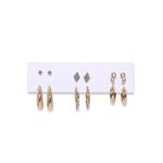 Buy Lilly & Sparkle Gold Toned Set Of 3 Stud And 3 Hoop Pack || Earrings For Womens and Girls - Purplle