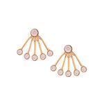 Buy Lilly & Sparkle Gold Toned Crystal Studed Front And Back Earrings - Purplle