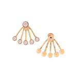 Buy Lilly & Sparkle Gold Toned Crystal Studed Front And Back Earrings - Purplle