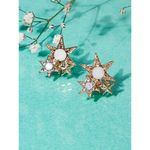 Buy Lilly & Sparkle Gold Toned Crystal Studed Tri-Star Stud Earrings - Purplle