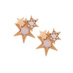 Buy Lilly & Sparkle Gold Toned Crystal Studed Tri-Star Stud Earrings - Purplle