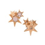 Buy Lilly & Sparkle Gold Toned Crystal Studed Tri-Star Stud Earrings - Purplle