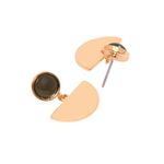 Buy Lilly & Sparkle Gold Toned Hammered Half Circular Gold Drop Dangler Earrings With Green Stone - Purplle