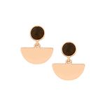 Buy Lilly & Sparkle Gold Toned Hammered Half Circular Gold Drop Dangler Earrings With Green Stone - Purplle