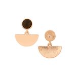 Buy Lilly & Sparkle Gold Toned Hammered Half Circular Gold Drop Dangler Earrings With Green Stone - Purplle