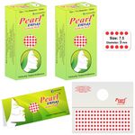 Buy Pearl Eyeflax Velvet Kumkum Bindi with 15 Flaps Each Box - Self Adhesive, Reusable for Women Ladies Girls Pack 2 (RED Size 7.5, Diameter 3mm) - Purplle