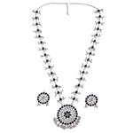 Buy Karatcart Oxidised Silver Toned Floral Rani Haar Necklace Set - Purplle