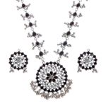 Buy Karatcart Oxidised Silver Toned Floral Rani Haar Necklace Set - Purplle