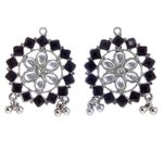 Buy Karatcart Oxidised Silver Toned Floral Rani Haar Necklace Set - Purplle