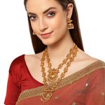 Buy Karatcart Gold-Plated Red & Green Stone-Studded Jewellery Set - Purplle