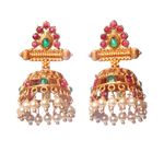 Buy Karatcart Gold-Plated Red & Green Stone-Studded Jewellery Set - Purplle
