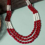 Buy Karatcart Traditional Red and Pearl Beads Maharaja Moti Mala for Men - Purplle