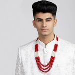 Buy Karatcart Traditional Red and Pearl Beads Maharaja Moti Mala for Men - Purplle