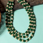Buy Karatcart Green Beads with Tassel Multilayered Maharaja Moti Mala for Men - Purplle