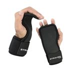 Buy Strauss Adjustable Weight Lifting Strap with Palm Protecting Grip, (Black) … - Purplle