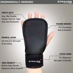 Buy Strauss Adjustable Weight Lifting Strap with Palm Protecting Grip, (Black) … - Purplle