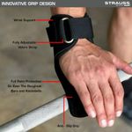 Buy Strauss Adjustable Weight Lifting Strap with Palm Protecting Grip, (Black) … - Purplle