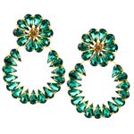 Buy Fashion Frill Fancy & Beautiful Green Stone Crystal Earrings Long Tassel For Women & Girls - Purplle