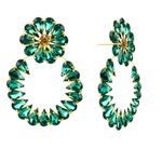Buy Fashion Frill Fancy & Beautiful Green Stone Crystal Earrings Long Tassel For Women & Girls - Purplle