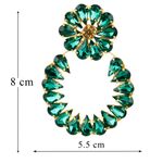 Buy Fashion Frill Fancy & Beautiful Green Stone Crystal Earrings Long Tassel For Women & Girls - Purplle