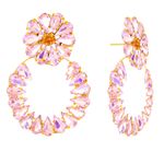 Buy Fashion Frill Fancy & Beautiful Pink Stone Crystal Earrings Long Tassel For Women & Girls - Purplle