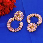 Buy Fashion Frill Fancy & Beautiful Pink Stone Crystal Earrings Long Tassel For Women & Girls - Purplle