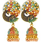 Buy Fashion Frill Stunning Multicolor Mayur Design Gold Plated Jhumki For Women and Girls - Purplle