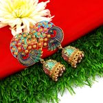 Buy Fashion Frill Stunning Multicolor Mayur Design Gold Plated Jhumki For Women and Girls - Purplle