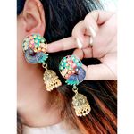 Buy Fashion Frill Stunning Multicolor Mayur Design Gold Plated Jhumki For Women and Girls - Purplle