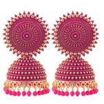 Buy Fashion Frill Stunning Floral Gold Plated Jhumka Earrings For Women and Girls - Purplle