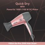 Buy VEGA Go-Pro 2100 Hair Dryer with Cool Shot Button & 3 Heat Settings (Ananya Panday Signature Collection), VHDH-25 - Purplle