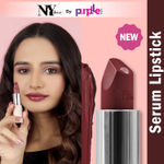 Buy NY Bae Runway Serum Lipstick - Burgundy Dew 18 (4.2 gm) | Burgundy | Highly Pi gmented | Vitamin E & Fruit Oils | Lightweight | Non-Drying - Purplle