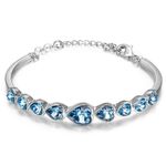 Buy Yellow Chimes Swarovski Elements Deep Ocean Love Hearts Bracelet for Women and Girls - Purplle