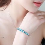 Buy Yellow Chimes Swarovski Elements Deep Ocean Love Hearts Bracelet for Women and Girls - Purplle
