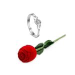 Buy Yellow Chimes Engagement Proposal Ring with Velvet Red Rose Ring Box for Women and Girls. Perfect for Valentines Gift! - Purplle