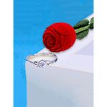 Buy Yellow Chimes Engagement Proposal Ring with Velvet Red Rose Ring Box for Women and Girls. Perfect for Valentines Gift! - Purplle